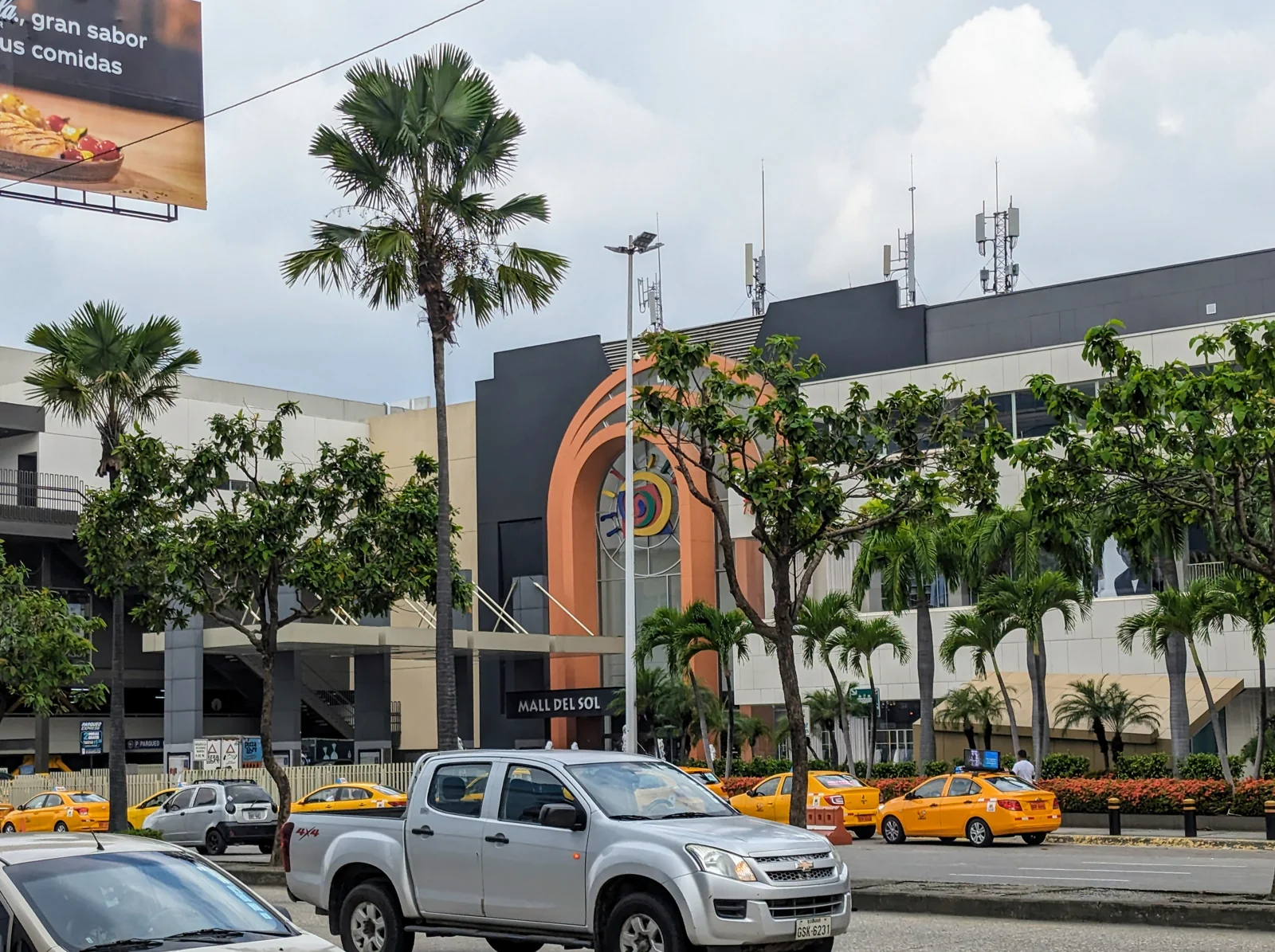 Facade of Mall del Sol shopping center in Guayaquil, Ecuador.